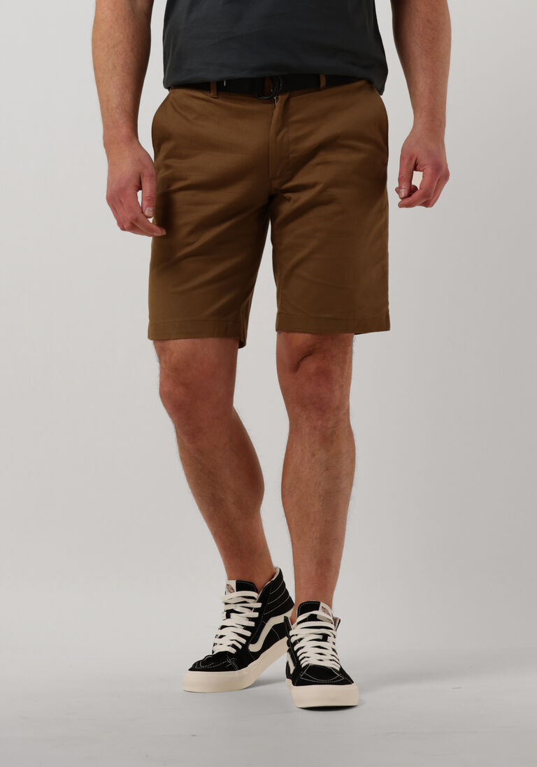 CALVIN KLEIN camel calvin klein korte broek modern twill slim short belt