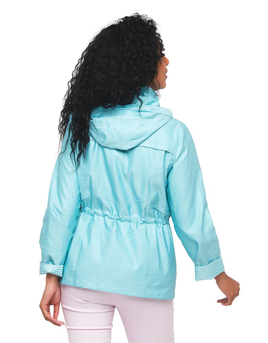 Parka courte turquoise