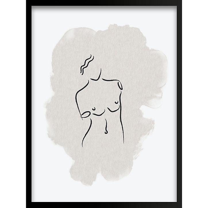 Image encadrée corps line art fresh statua beige CM Creation l.33 x H.43 x ep.3 cm