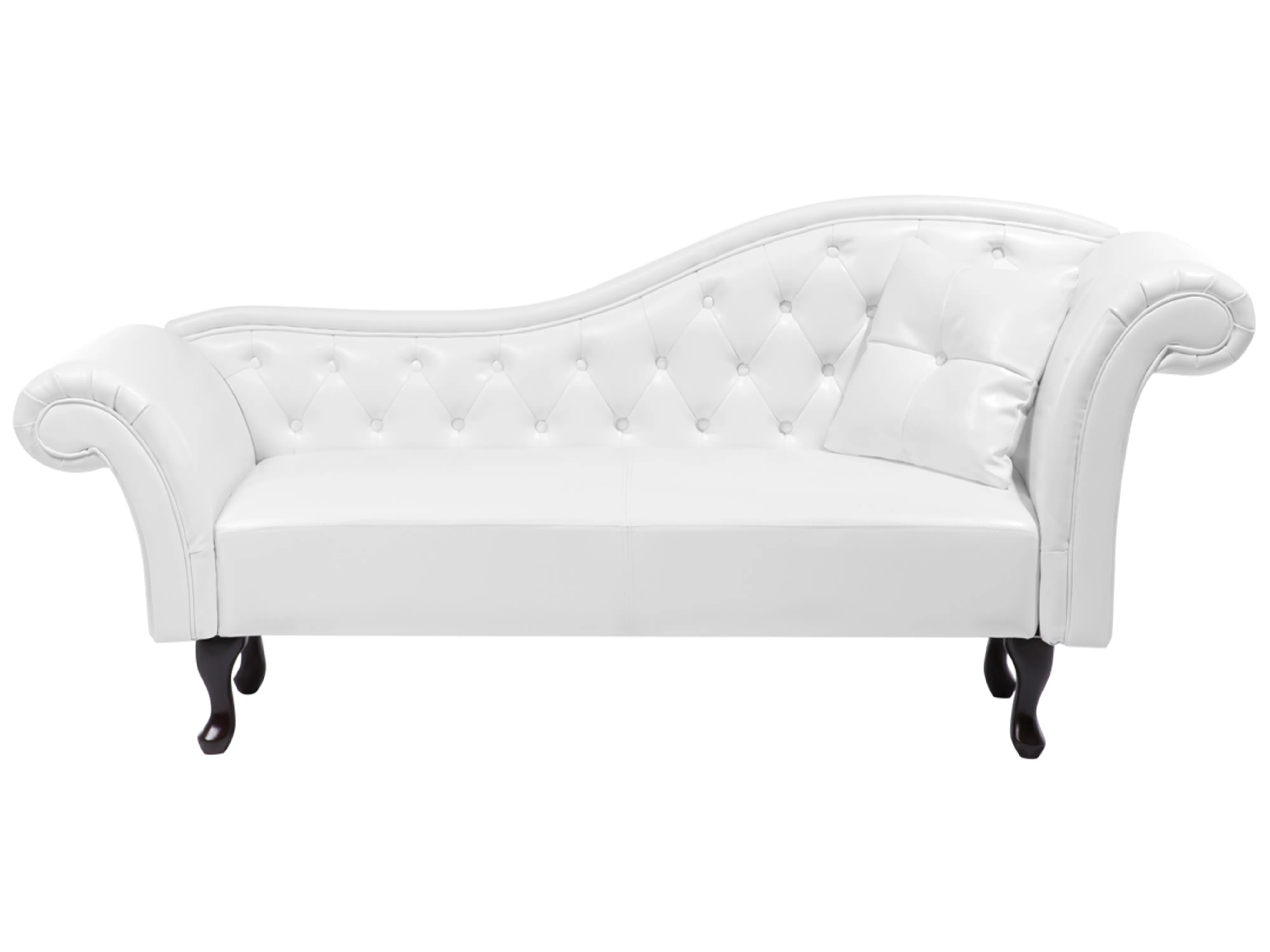 Rechtszijdige chaise longue LATTES Kunstleer Wit