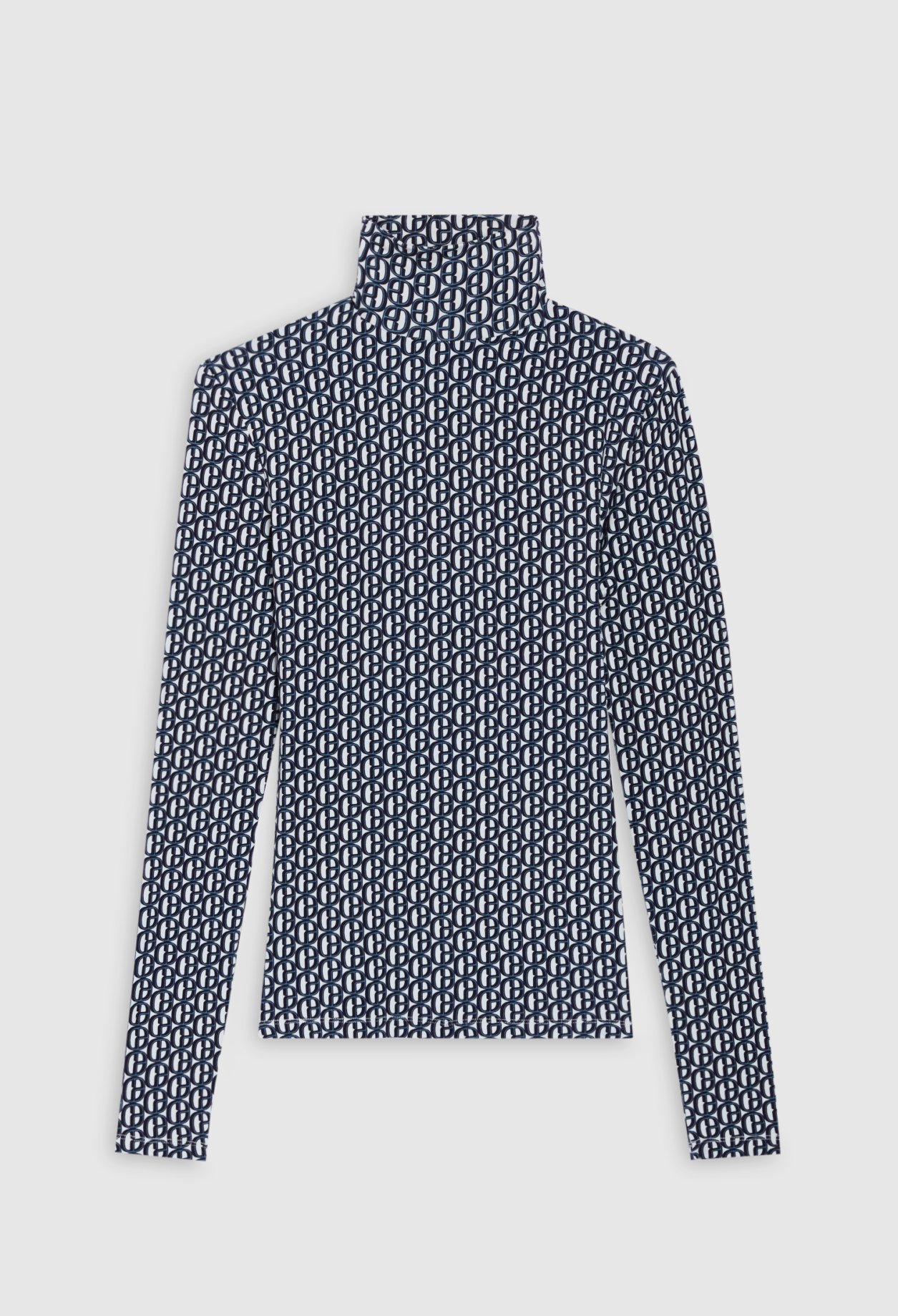 T-shirt col roule monogramme bleu