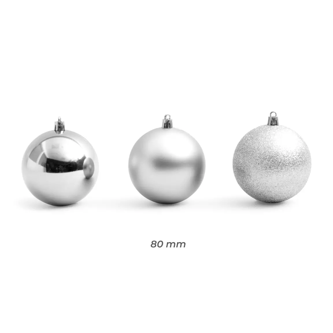 Lot de 30 boules de Noël (D80 mm) New Alpine Argent