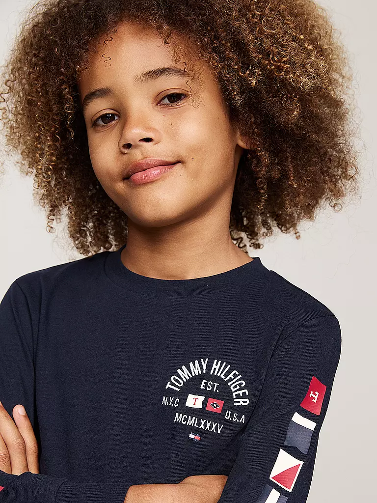TOMMY HILFIGER Jungen Langarmshirt dunkelblau