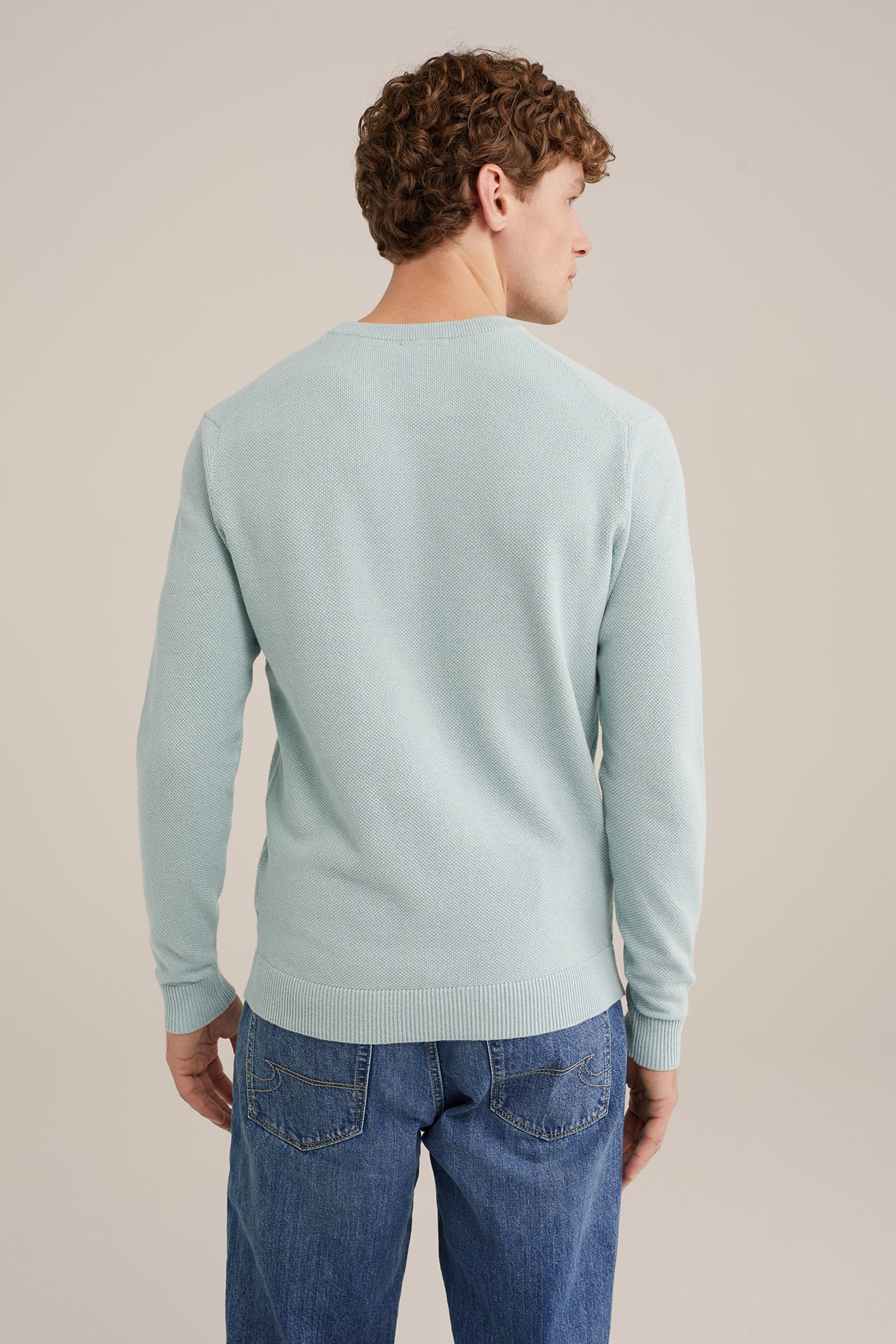 trui met structuur WE Fashion IJsblauw