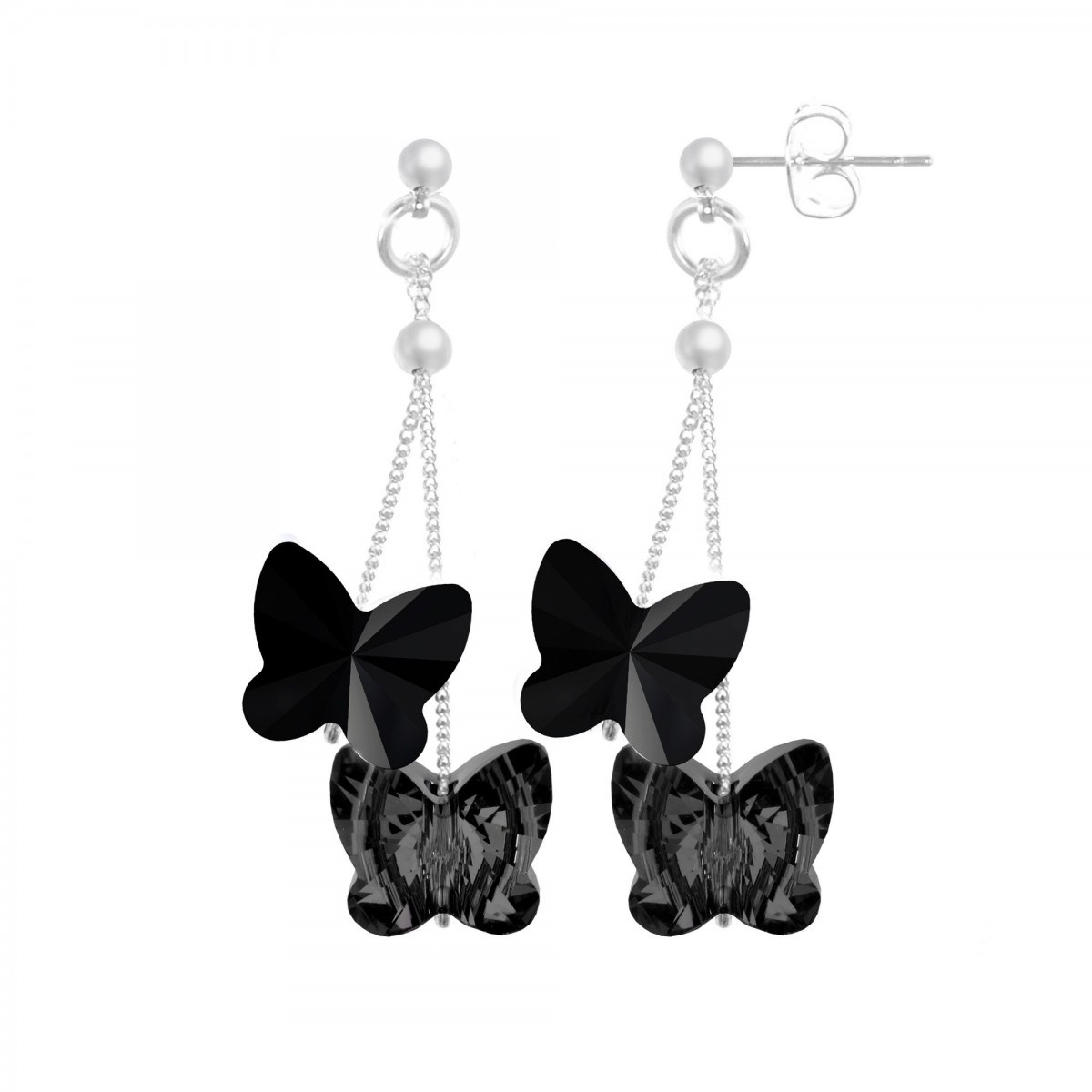 Boucles d'oreilles papillons ornées de Cristaux scintillants SC Crystal