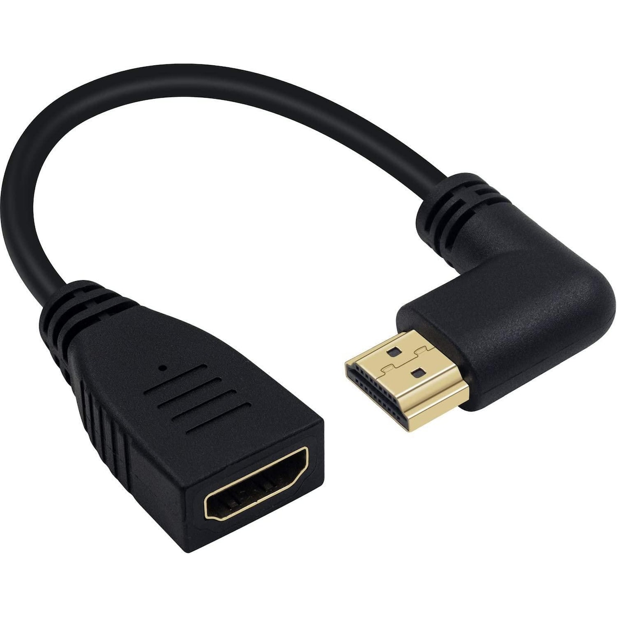 NÖRDIC vinklet HDMI-adapter 8K60Hz 4k120Hz 48Gbps hann til hunn HDMI2.1 15cm