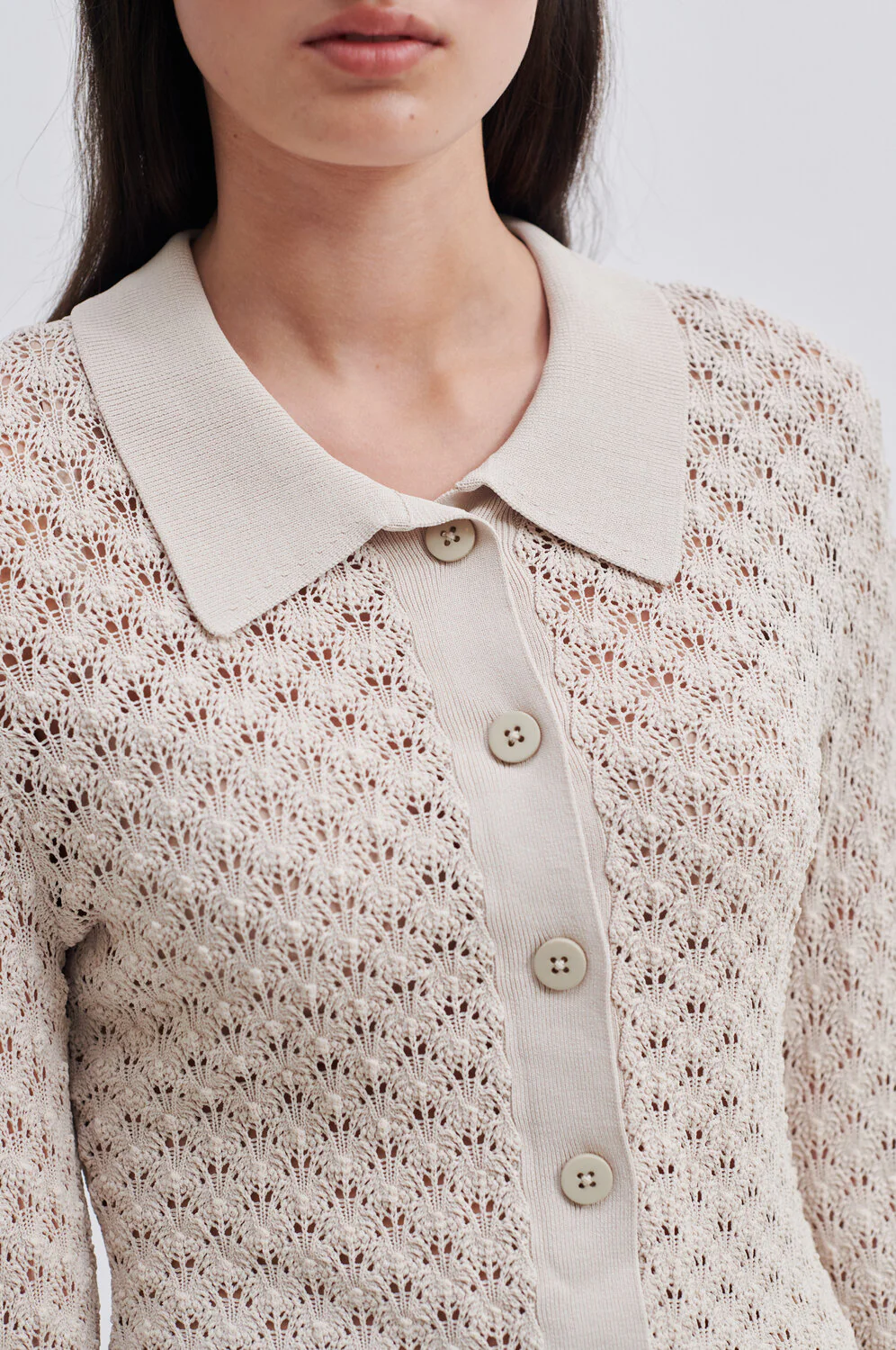Second Female  Wilda strikcardigan - French Oak