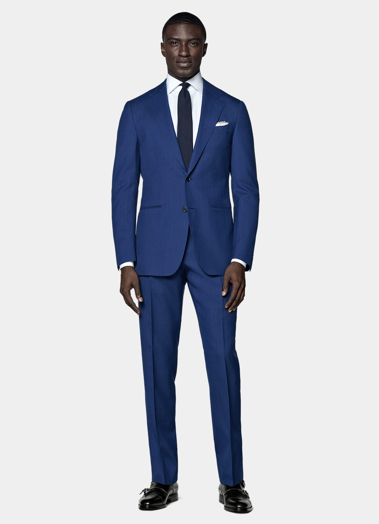 Costume Perennial Havana coupe Tailored bleu moyen