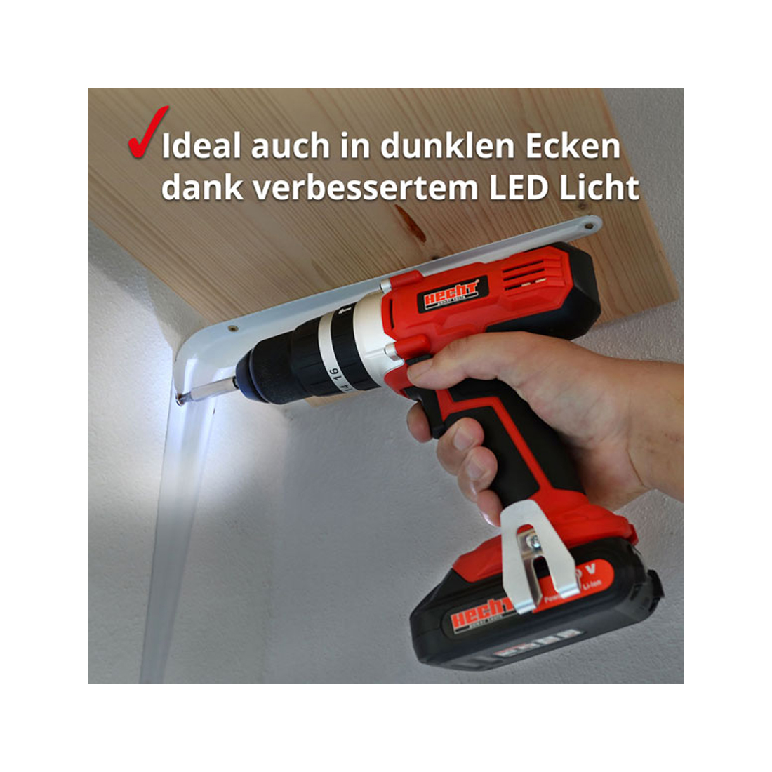 Hecht 20 Volt Akku-Schlagbohrschrauber inkl. 2 Akkus und Koffer