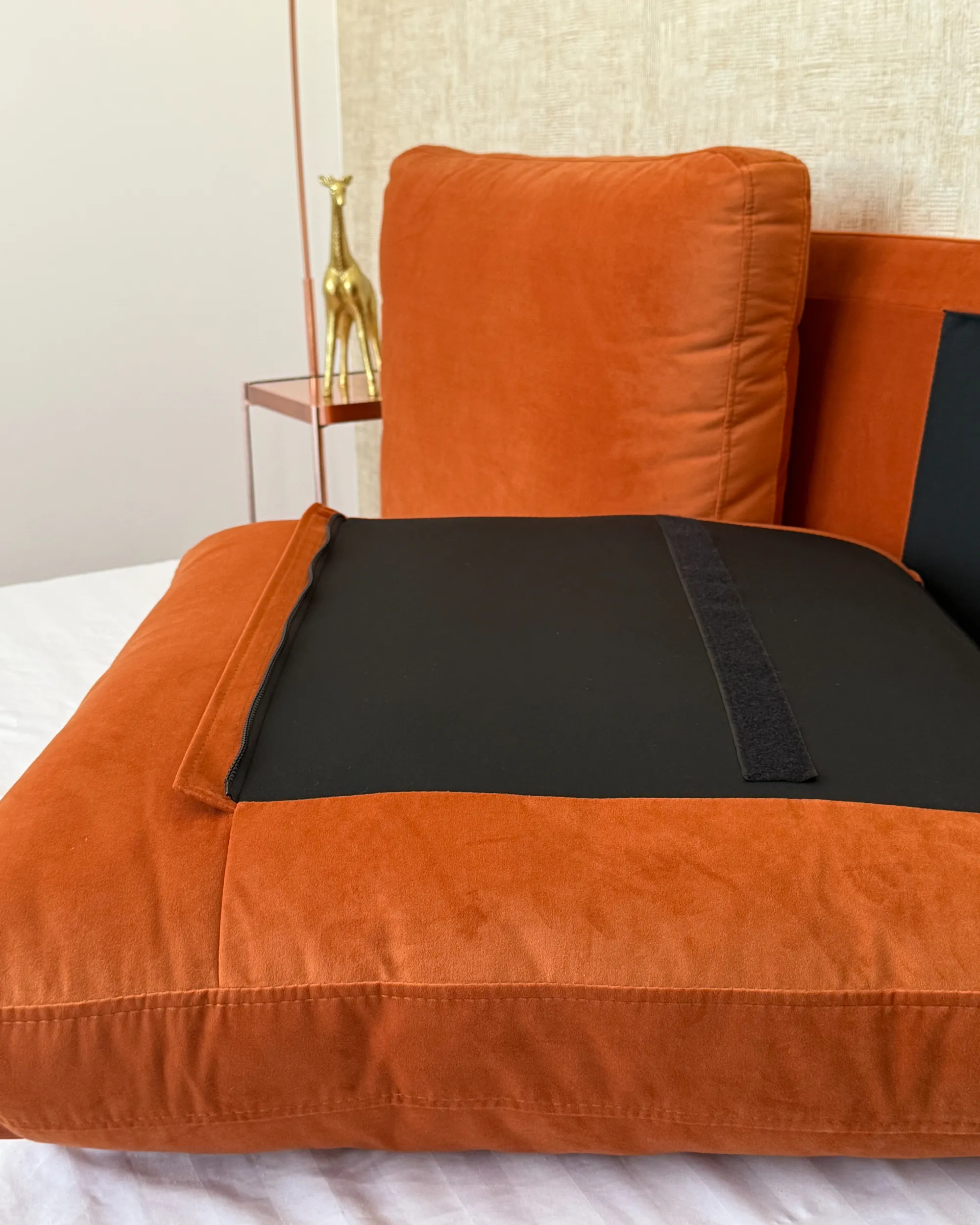 Bed Fluweel MELLE 160 x 200 cm Oranje