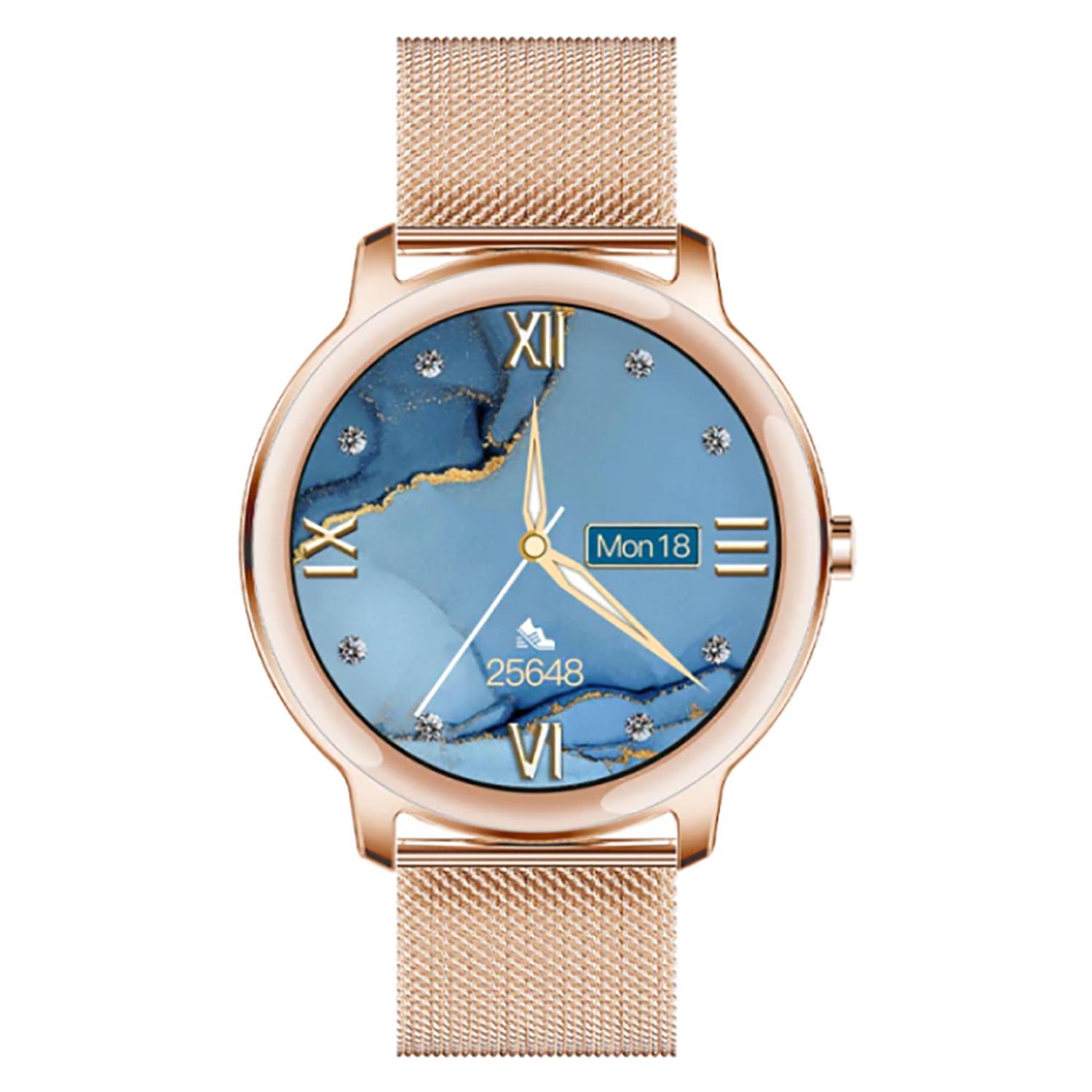 TPFNet Smart Watch / Fitness Tracker IP67 für Damen - Milanaise Armband - Android & IOS - Silber