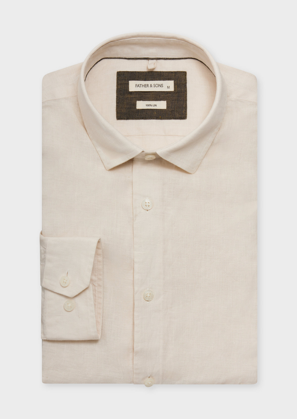 Chemise sport Slim en lin uni sable