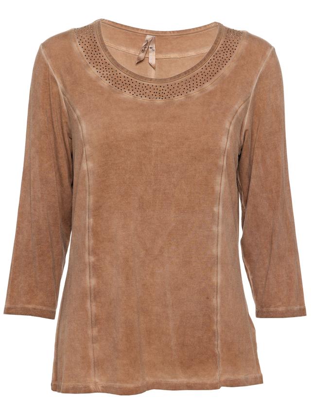 Shirt Oil Dyed mit Perlendekoration