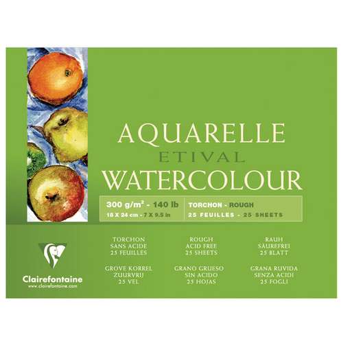Clairefontaine ETIVAL Aquarellblock, Rau