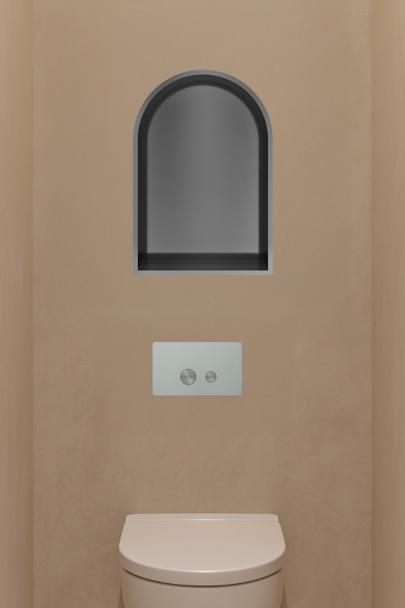 Hotbath &More inbouwnis toogmodel 30x45x10cm geborsteld zwart PVD
