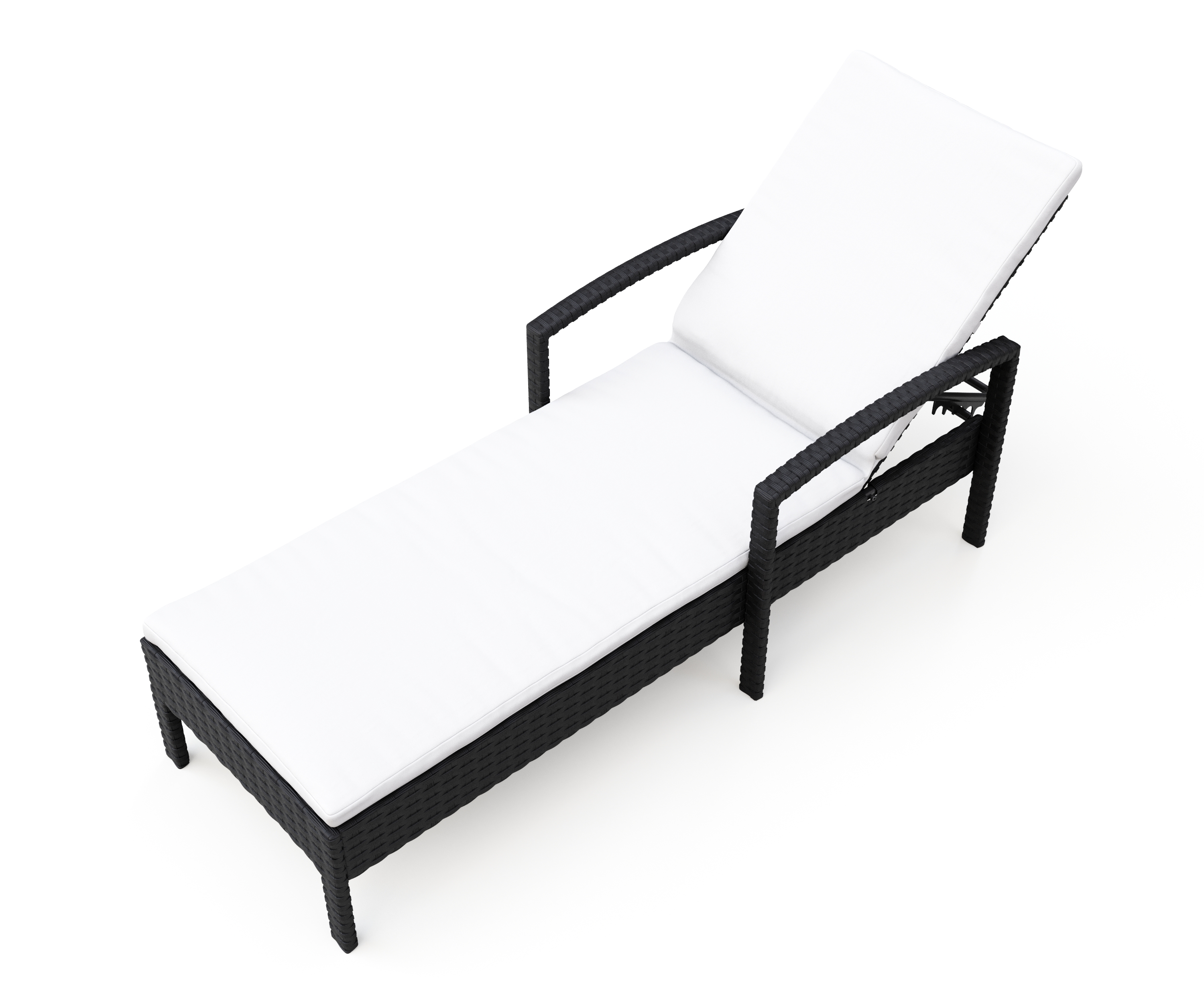 Liegestuhl Rattan TIMEA schwarz/weiss
