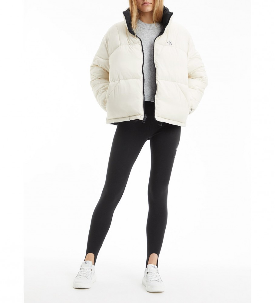 Casaco acolchoado reversível Calvin Klein Jeans, branco/preto