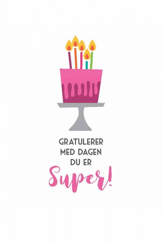 Gratulasjonskort, Gratulerer med dagen, Rosa
