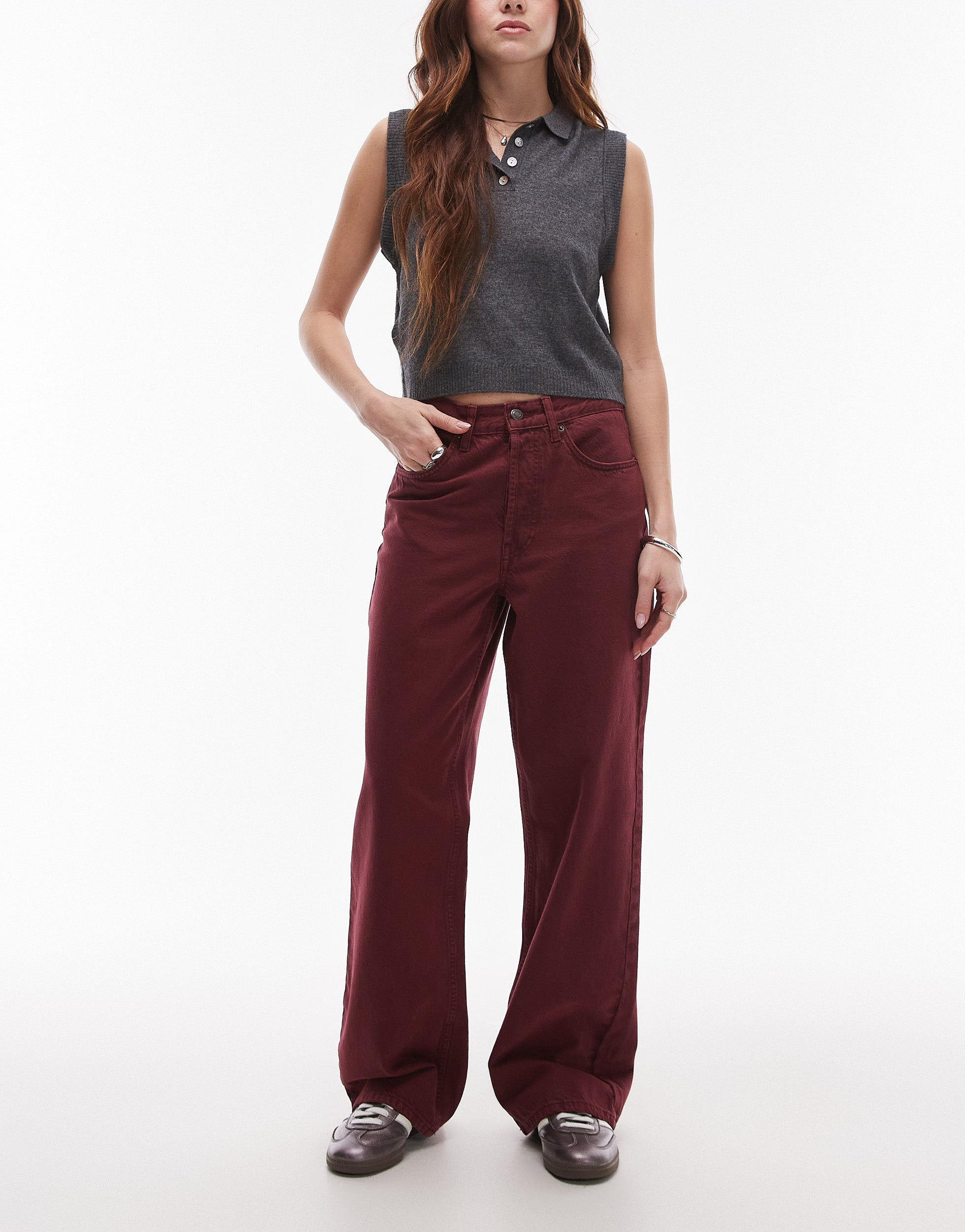 TOPSHOP Mid waist Wide leg fit Jeans