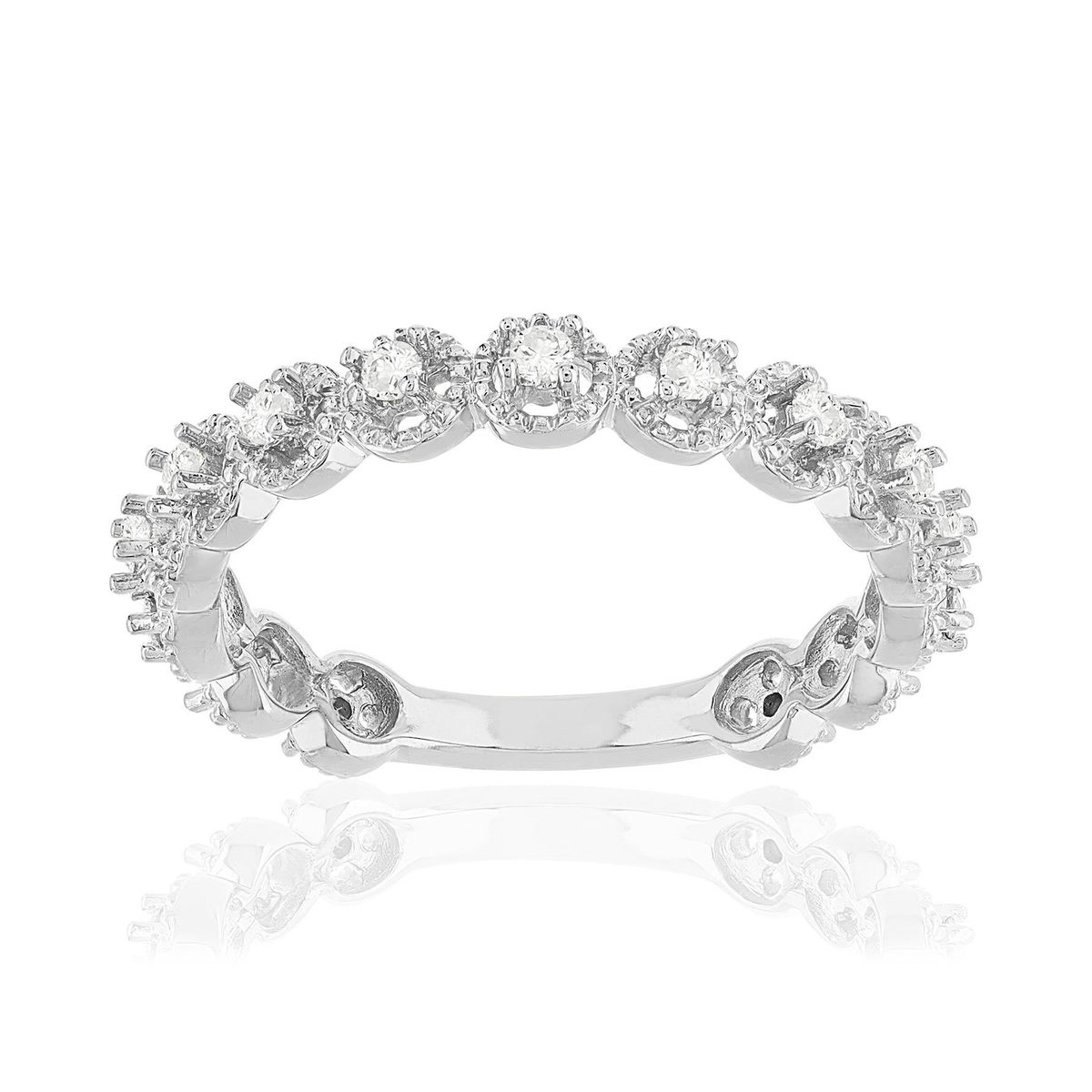 Bague argent zirconias