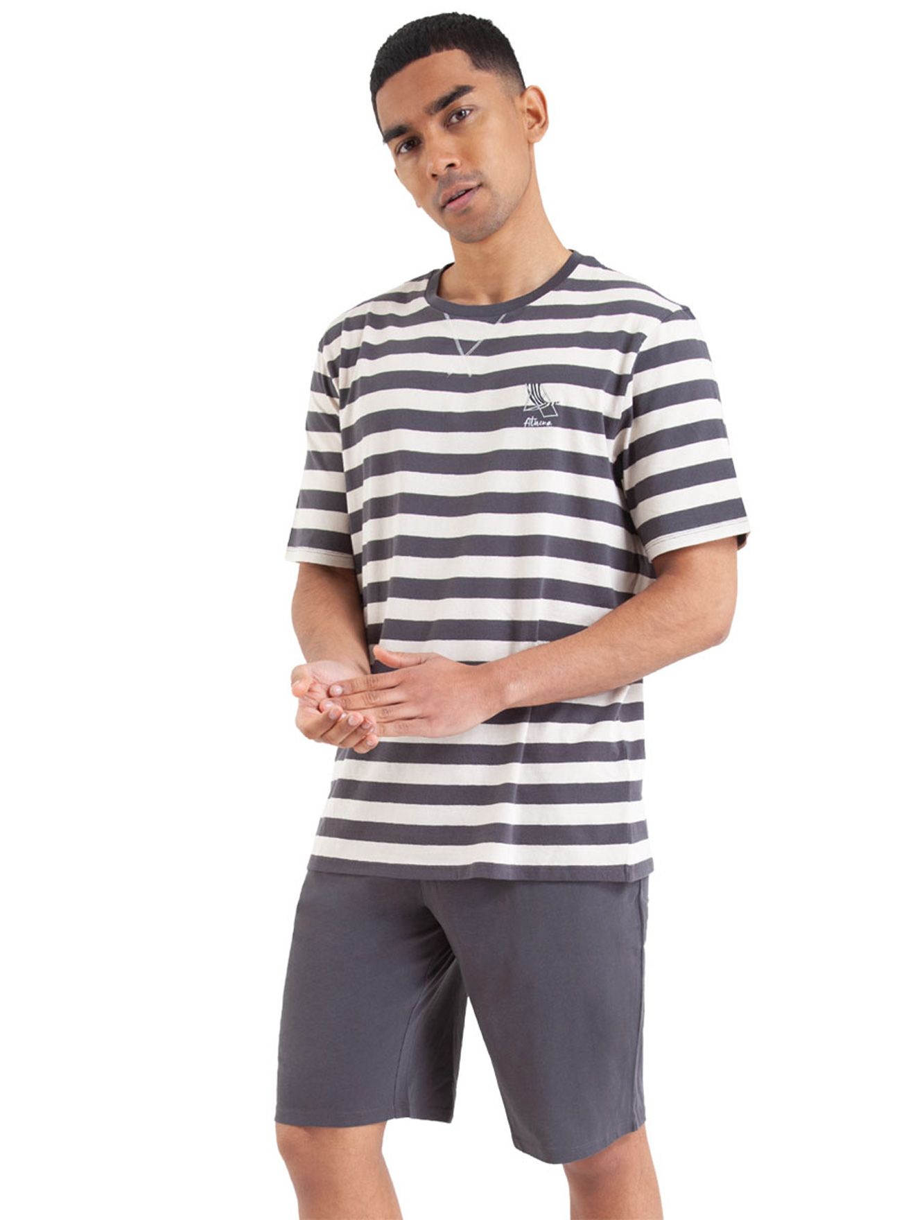 Pyjashort col rond Rayures