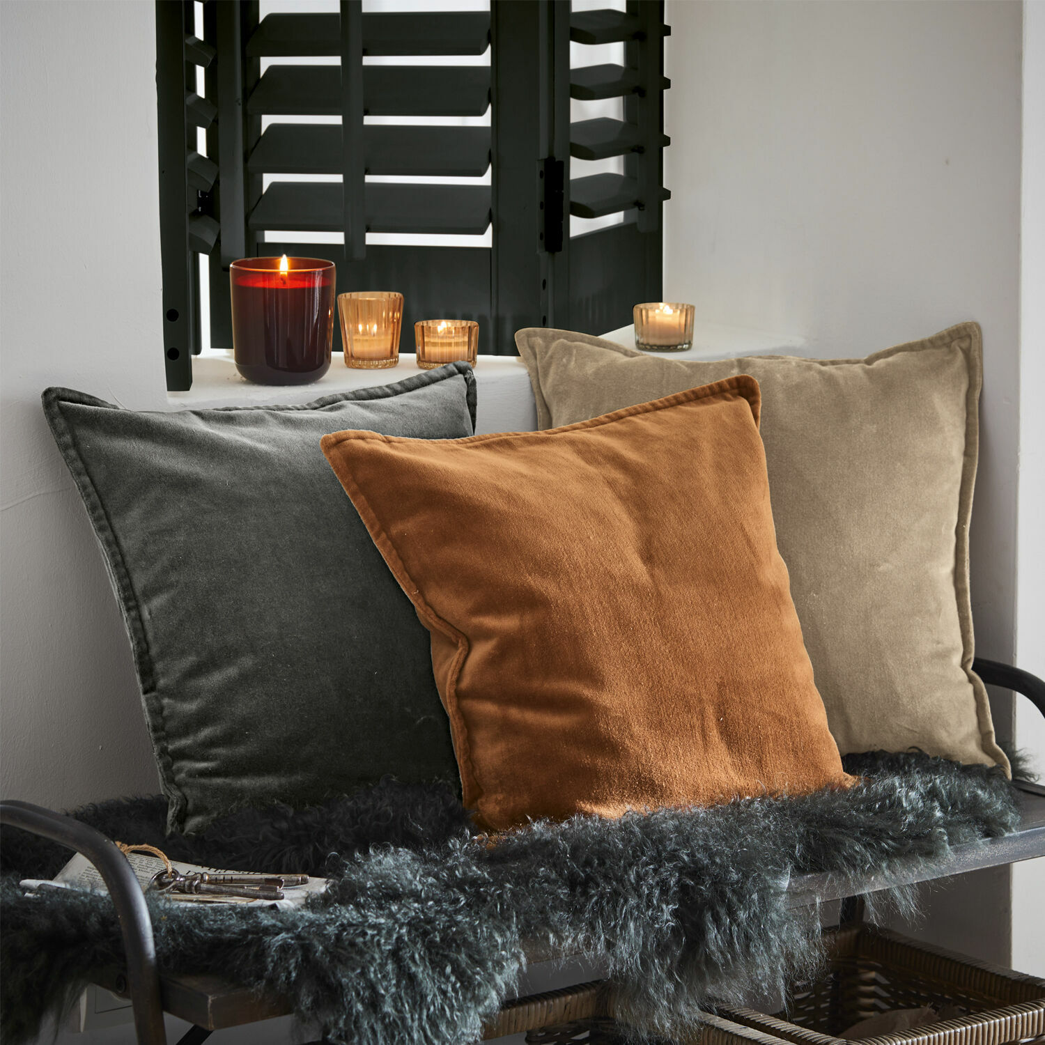 Kissenhülle 3er Set Lumeau orange/grau/beige