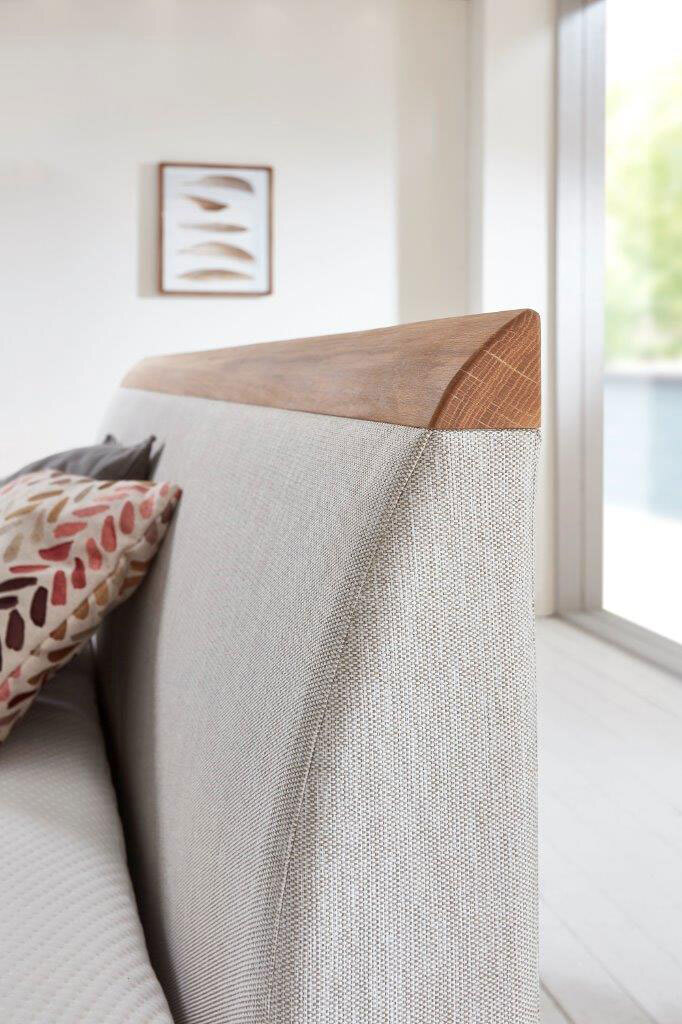 MONDO Boxspringbett SENTA 180 x 200 cm Anouk Silver / Buche