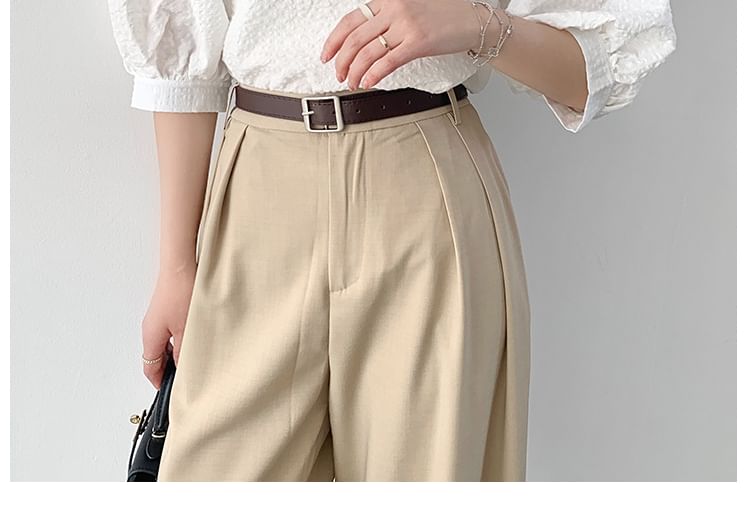 Meatacci - Blouse met hoge hals en pofmouwen en strepen