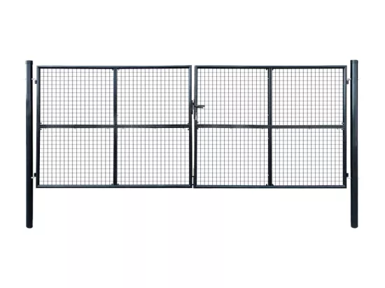 Portail en maille de jardin Acier galvanisé 400 x 150 cm Gris