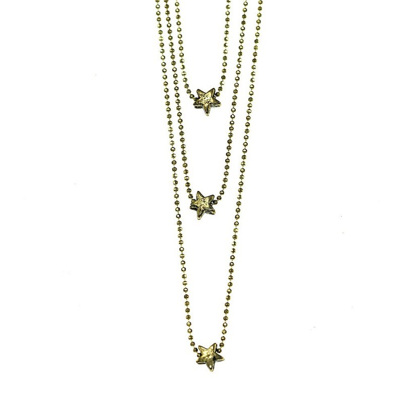 Collier étoiles en laiton vieilli
