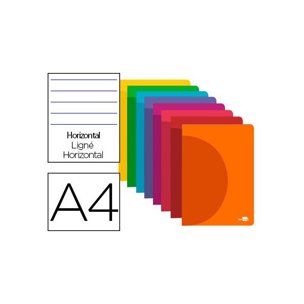 Liderpapel Caderno Escolar Agrafado 360 Capa Plástico A4 48F 90g/m2 Pautado C/margens Sortido - OFF064808CE
