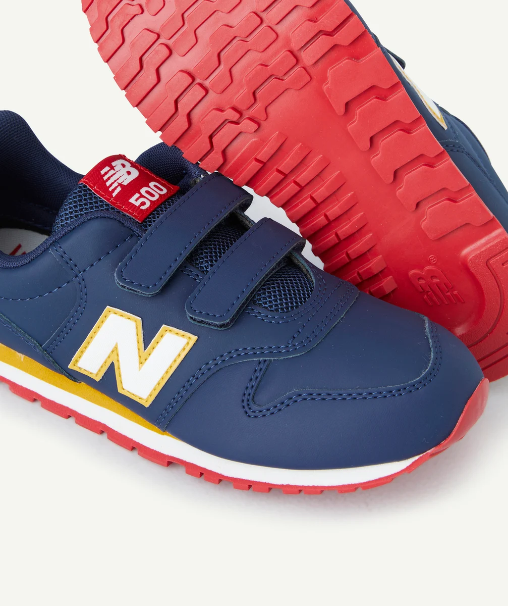 NEW BALANCEBASKETS À SCRATCHS 500 GARÇON BLEU MARINE ROUGE JAUNE