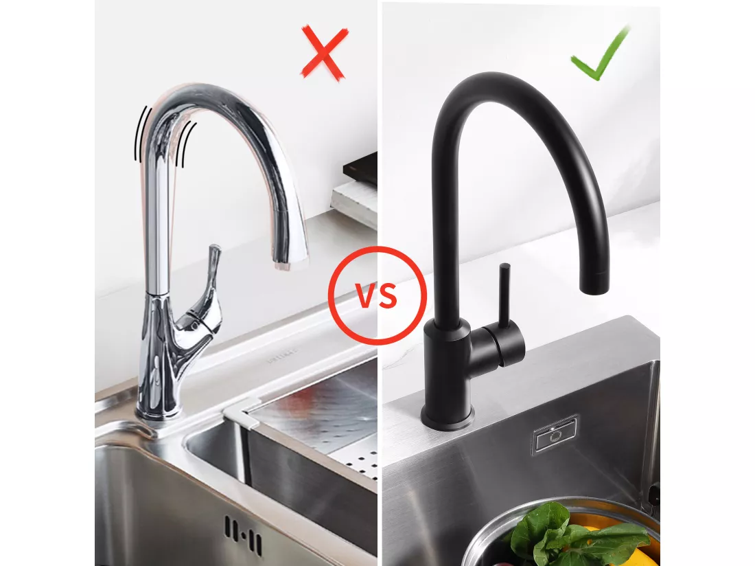 Cecipa max Mitigeur de Cuisine, Robinetterie Noir en Acier Inox, Robinet de Cuisine Monocommande, Rotatif à 360 °,EU Modèle