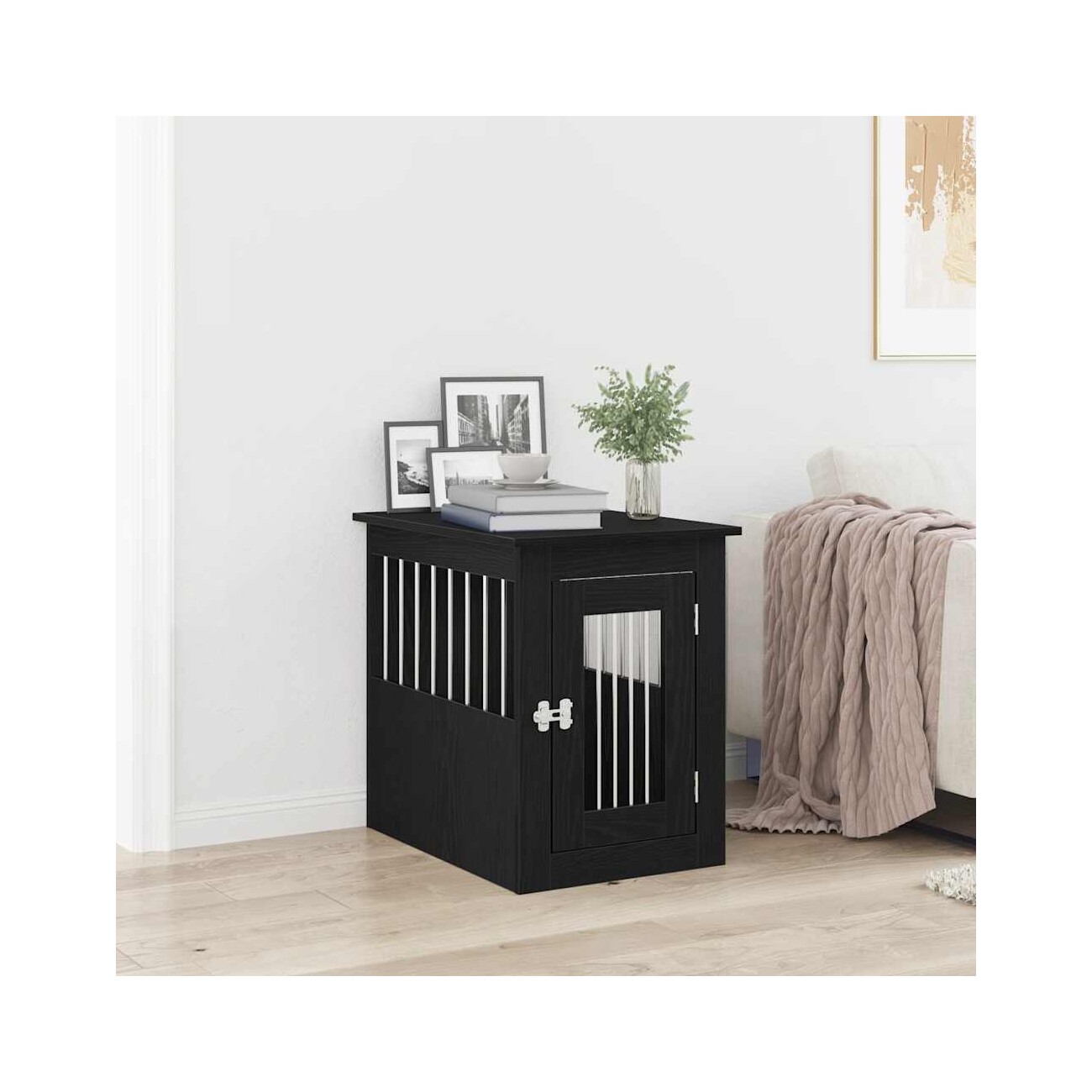 VidaXL Hundekäfig im Möbel-Stil graphit schwarz 62 cm, 45 cm, 59 cm