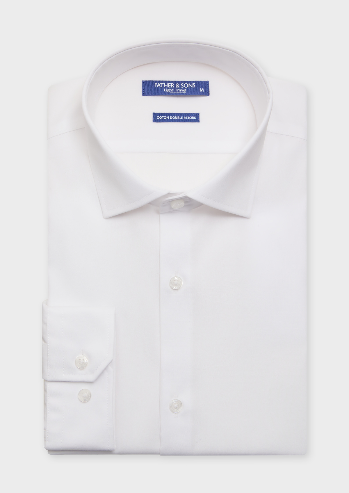 Chemise habillée non-iron Slim en popeline de coton uni blanc
