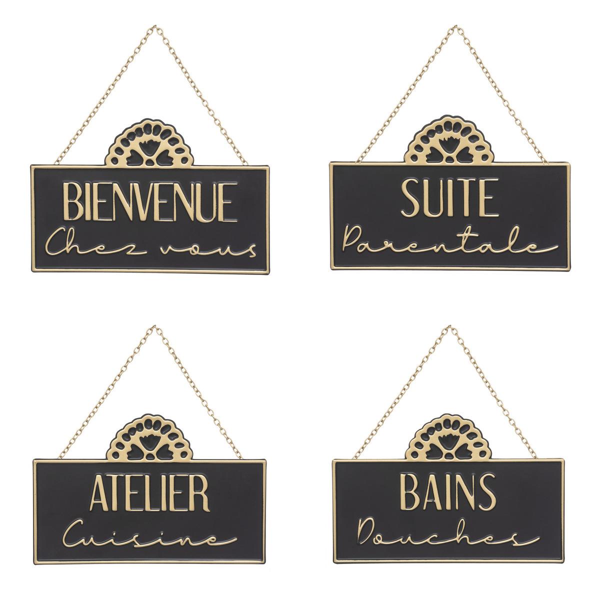 PLAQUE PORTE METAL NIGHT 20X13CM