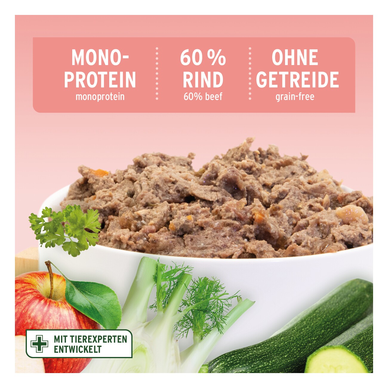 AniForte Nassfutter Rind mit Karotte 6x400 g