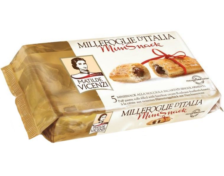MINI FOLHADO VICENZI RECHEIO DE AVELÃS 125G