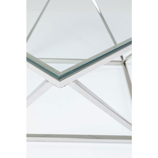 KARE DESIGN Couchtisch CRISTALLO 45 x 80 cm Edelstahl/Glas weiß