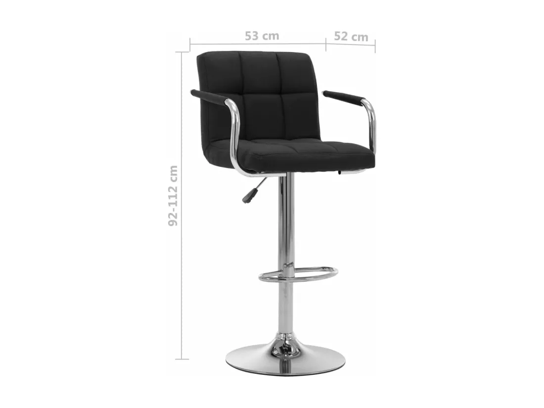 Chaises de bar lot de 2 noir tissu