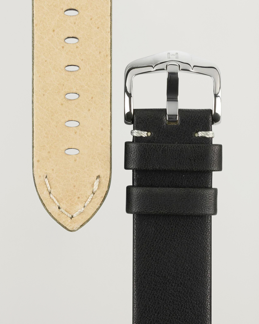 HIRSCH Ranger Retro Leather Watch Strap Black