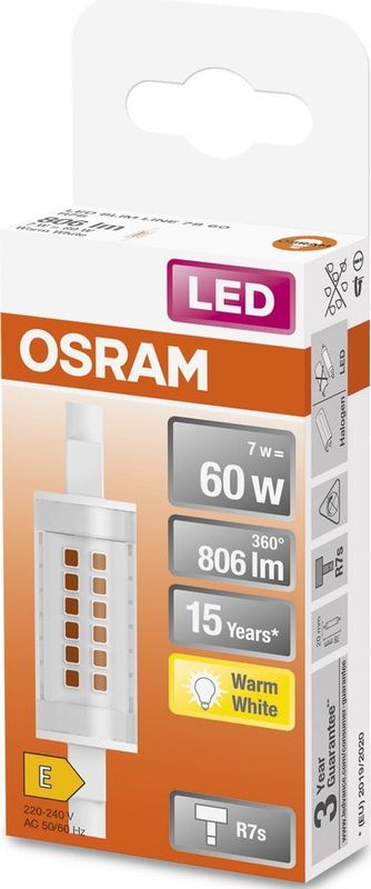 Osram - R7S LED Lamp - 78mm - Warm Wit - 7W - 806 Lumen