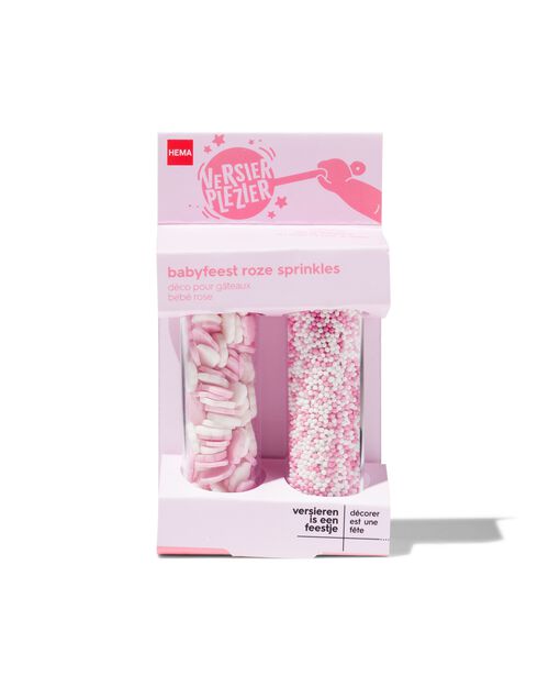 décoration pour gâteau comestible - vermicelles - fête bébé rose