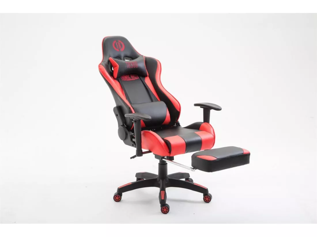 Chaise de bureau - Similicuir & Plastique - Noir / Rouge - Boavista