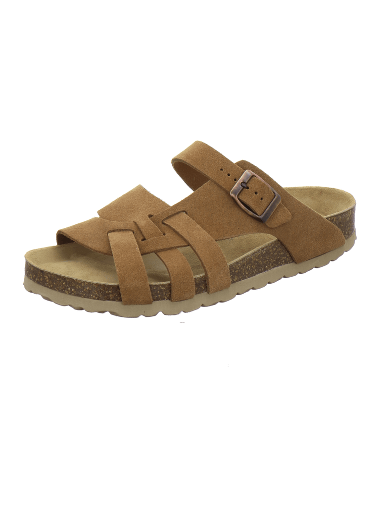 Pantoletten Damen Kralle cognac Velour