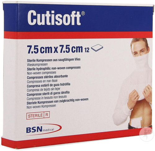 Cutisoft 7,5x7,5cm Compresses Stériles Absorbantes 12 Pièces (7999500)