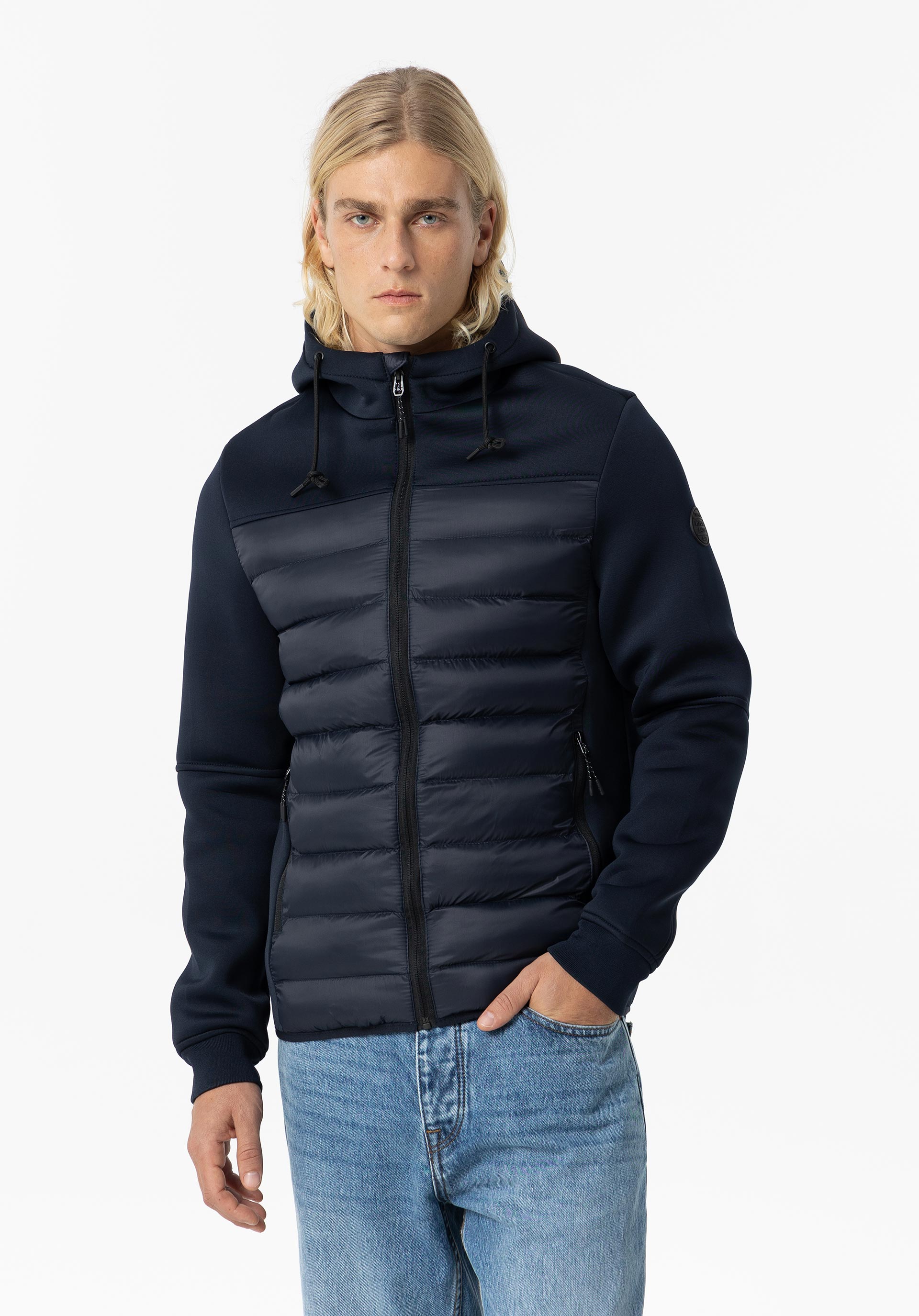 Casaco Acolchoado Combinado com Capuz