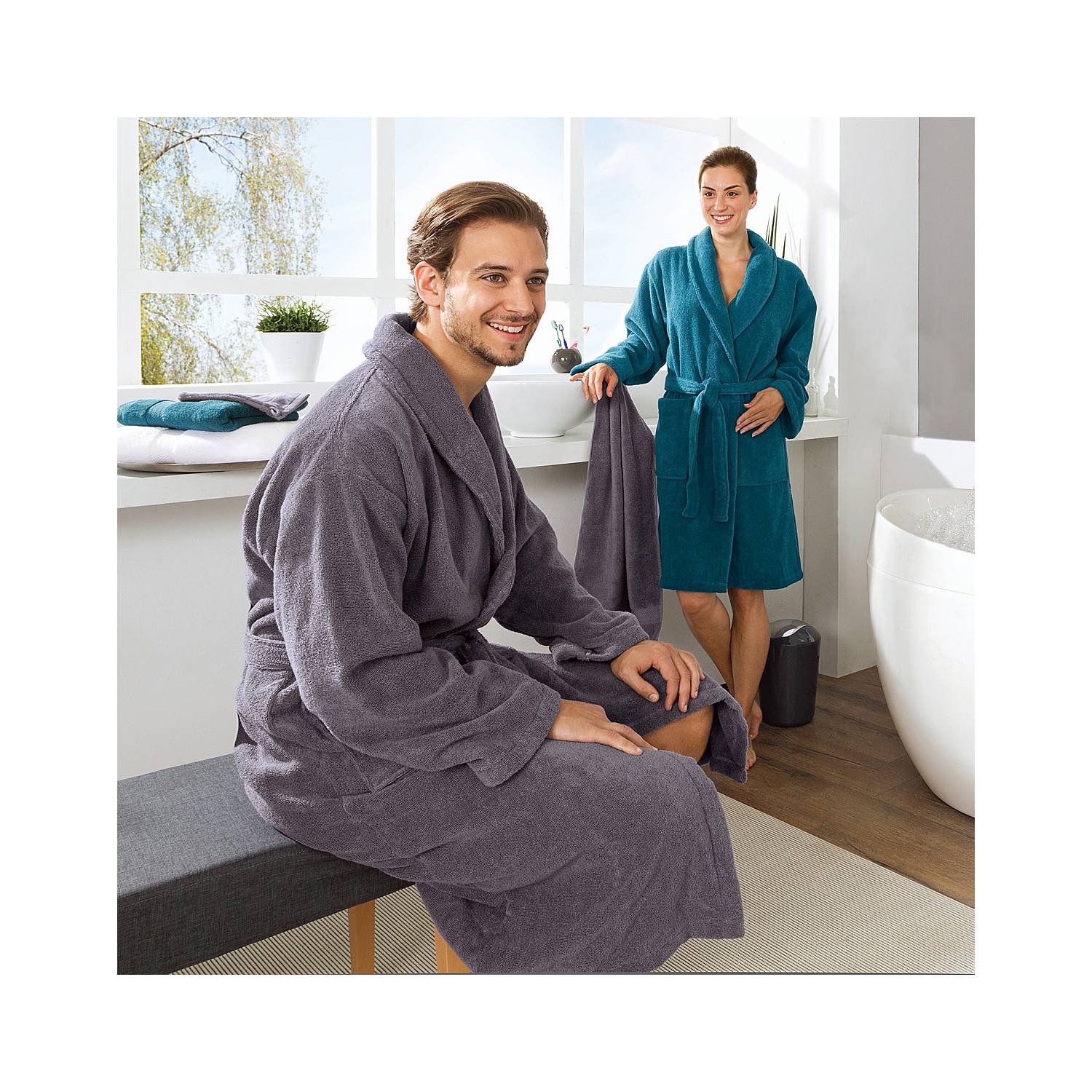 Erwin Müller Walk-Frottier Unisex-Bademantel 