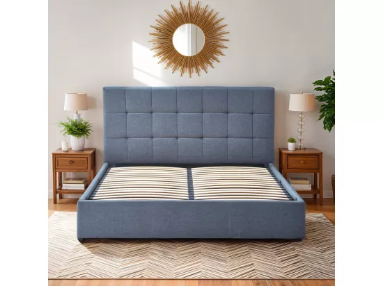 BELLECOUR LITERIE | Lit coffre VINCENNES 140x190 cm | coloris gris