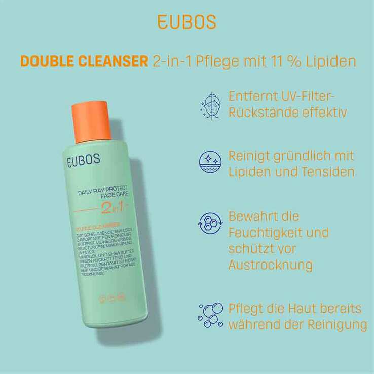 Eubos Daily Ray Protect Face Care double Cleanser, 200 ml